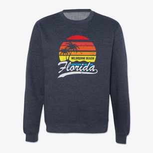 Melbourne Beach Florida Palm Tree Sunset Crewneck Sweatshirt