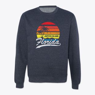 Jupiter Island Florida Palm Tree Sunset Crewneck Sweatshirt
