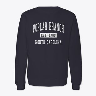 Poplar Branch North Carolina Classic Established Crewneck Sweatshirt