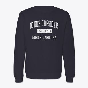 Boones Crossroads North Carolina Classic Established Crewneck Sweatshirt