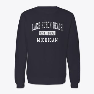 Lake Huron Beach Michigan Classic Established Crewneck Sweatshirt