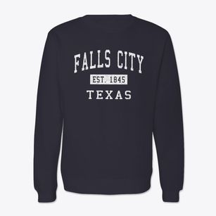 Falls City Texas Classic Established Crewneck Sweatshirt