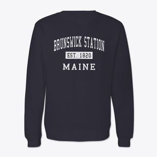 Brunswick Station Maine Classic Established Crewneck Sweatshirt