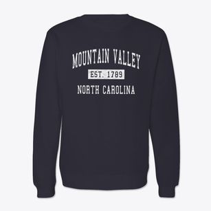 Mountain Valley North Carolina Classic Established Crewneck Sweatshirt