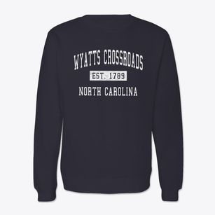 Wyatts Crossroads North Carolina Classic Established Crewneck Sweatshirt