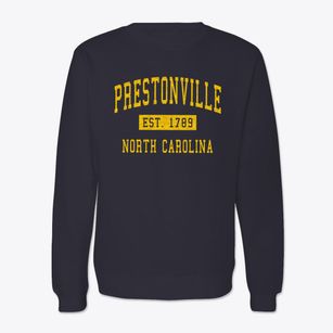 Prestonville North Carolina Classic Established Crewneck Sweatshirt