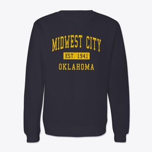 Midwest City Oklahoma Classic Established Crewneck Sweatshirt