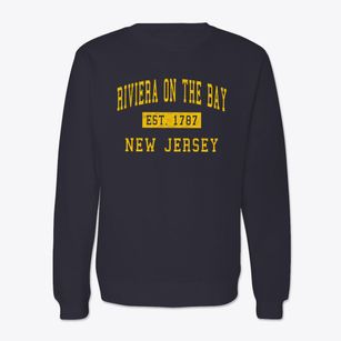 Riviera On The Bay New Jersey Classic Established Crewneck Sweatshirt