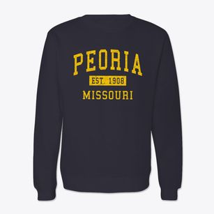 Peoria Missouri Classic Established Crewneck Sweatshirt