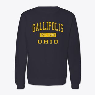 Gallipolis Ohio Classic Established Crewneck Sweatshirt