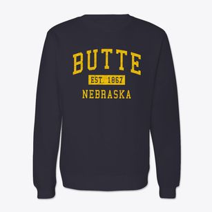 Butte Nebraska Classic Established Crewneck Sweatshirt