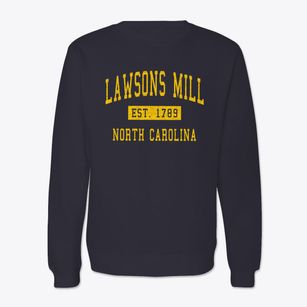 Lawsons Mill North Carolina Classic Established Crewneck Sweatshirt