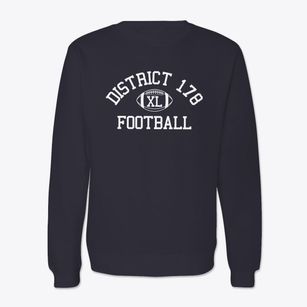 District 178 School Classic Football Crewneck Sweatshirt