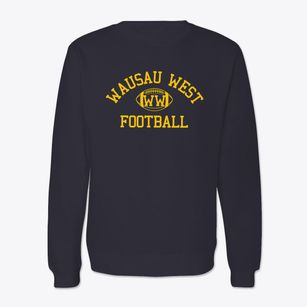 Wausau West High School Classic Football Crewneck Sweatshirt