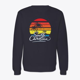 York South Carolina Palm Tree Sunset Crewneck Sweatshirt