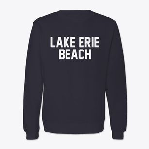 Lake Erie Beach New York Classic Block Crewneck Sweatshirt