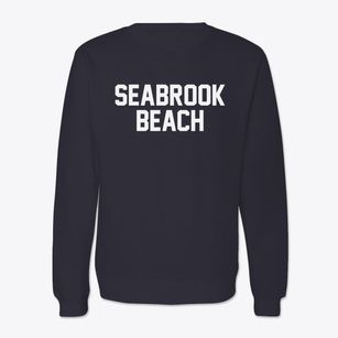 Seabrook Beach New Hampshire Classic Block Crewneck Sweatshirt