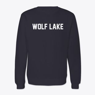 Wolf Lake Minnesota Classic Block Crewneck Sweatshirt