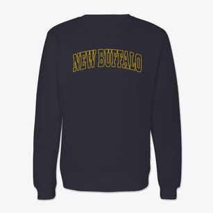 New Buffalo Michigan Trendy Block Crewneck Sweatshirt