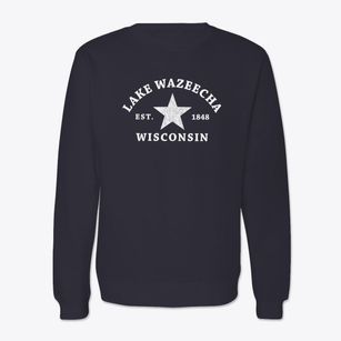 Lake Wazeecha Wisconsin Star Crewneck Sweatshirt