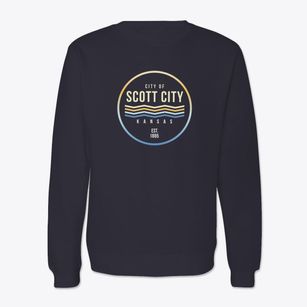 Scott City Kansas Color Fade Crewneck Sweatshirt