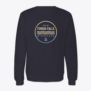Fergus Falls Minnesota Color Fade Crewneck Sweatshirt