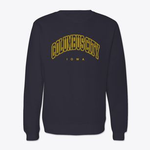 Columbus City Iowa Inline Crewneck Sweatshirt