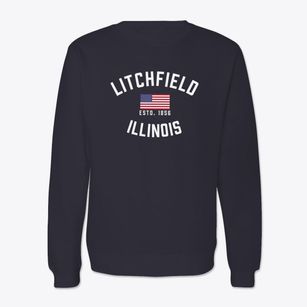 Litchfield Illinois Patriot Crewneck Sweatshirt