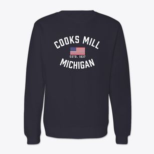 Cooks Mill Michigan Patriot Crewneck Sweatshirt
