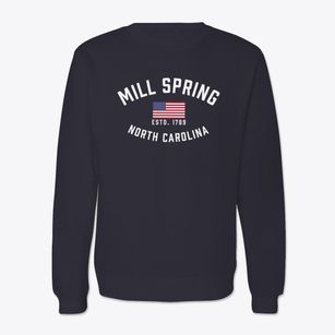 Mill Spring North Carolina Patriot Crewneck Sweatshirt