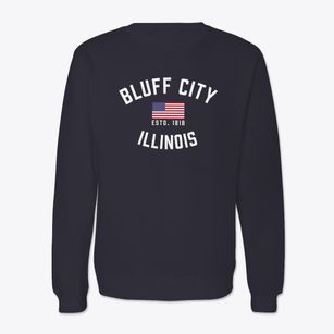 Bluff City Illinois Patriot Crewneck Sweatshirt