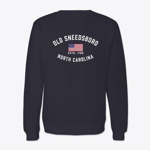 Old Sneedsboro North Carolina Patriot Crewneck Sweatshirt