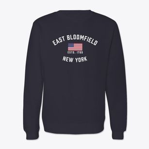 East Bloomfield New York Patriot Crewneck Sweatshirt