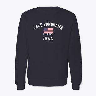 Lake Panorama Iowa Patriot Crewneck Sweatshirt
