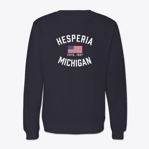 Hesperia Michigan Patriot Crewneck Sweatshirt