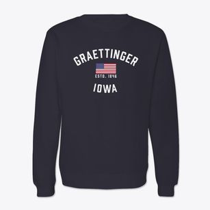 Graettinger Iowa Patriot Crewneck Sweatshirt
