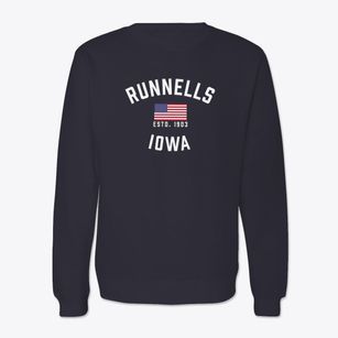 Runnells Iowa Patriot Crewneck Sweatshirt