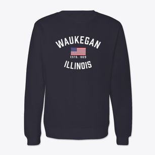 Waukegan Illinois Patriot Crewneck Sweatshirt