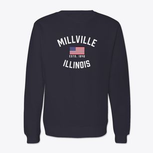 Millville Illinois Patriot Crewneck Sweatshirt