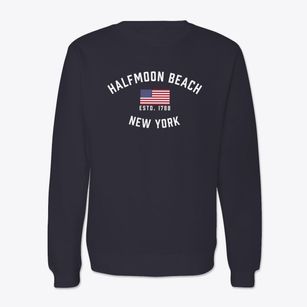 Halfmoon Beach New York Patriot Crewneck Sweatshirt