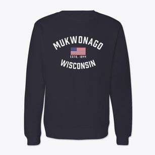 Mukwonago Wisconsin Patriot Crewneck Sweatshirt