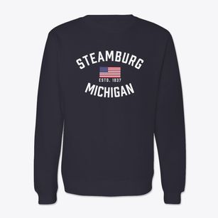 Steamburg Michigan Patriot Crewneck Sweatshirt