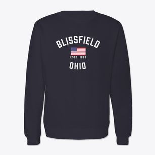 Blissfield Ohio Patriot Crewneck Sweatshirt