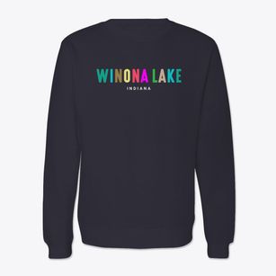 Winona Lake Indiana Color Pop Crewneck Sweatshirt