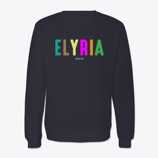 Elyria Ohio Color Pop Crewneck Sweatshirt