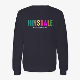 Hinsdale New Hampshire Color Pop Crewneck Sweatshirt