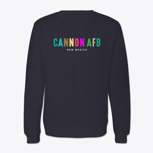 Cannon Afb New Mexico Color Pop Crewneck Sweatshirt