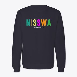 Nisswa Minnesota Color Pop Crewneck Sweatshirt