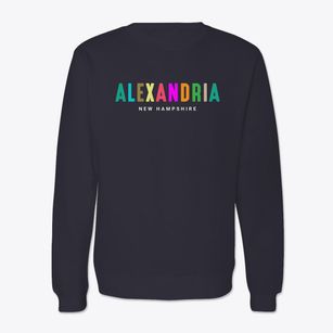Alexandria New Hampshire Color Pop Crewneck Sweatshirt