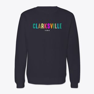 Clarksville Iowa Color Pop Crewneck Sweatshirt
